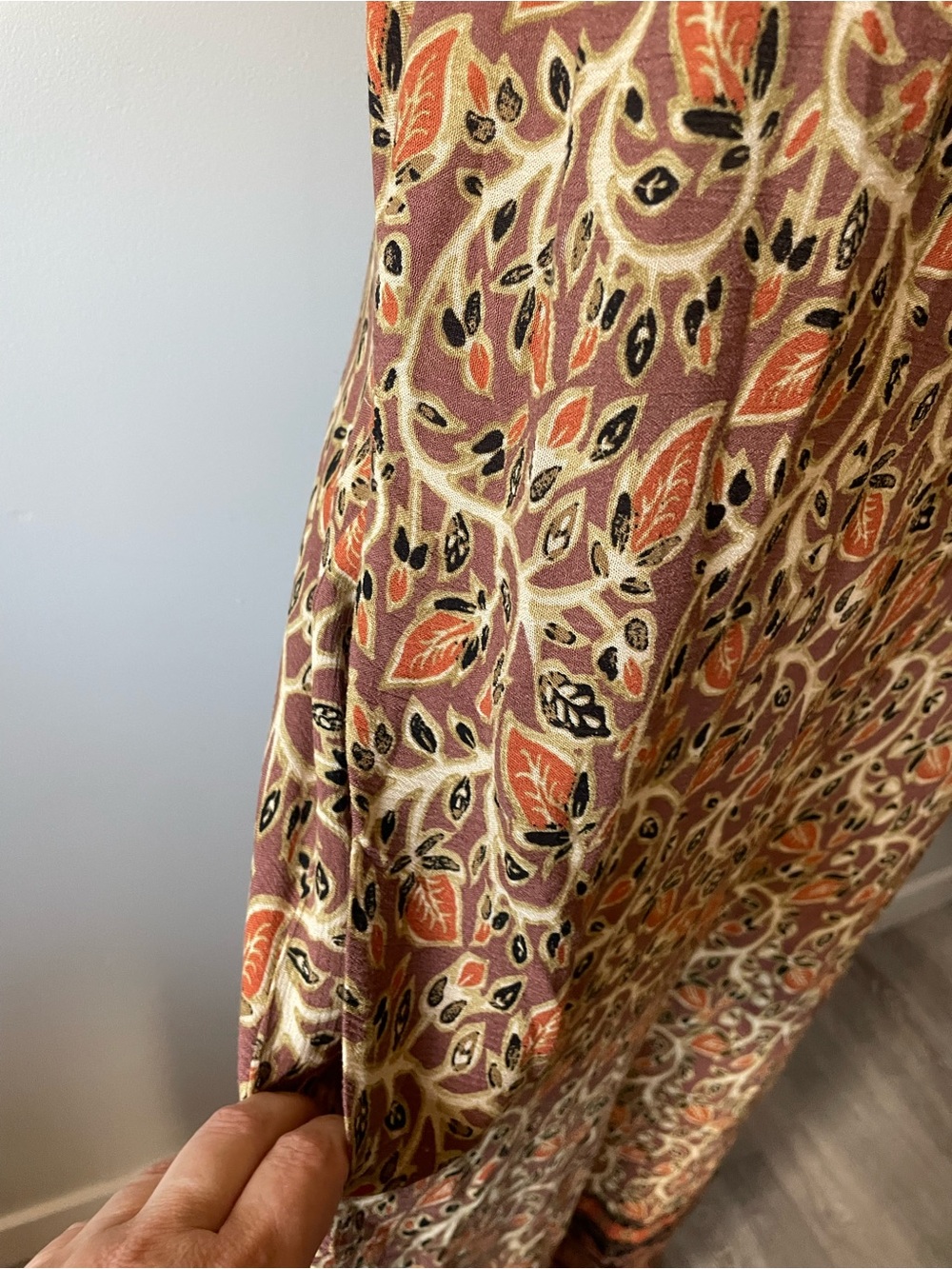 90s Vintage Boho Wide Leg One Piece Jumpsuit Earthy Hippie Tie Strap Festival - Picture 6 of 8